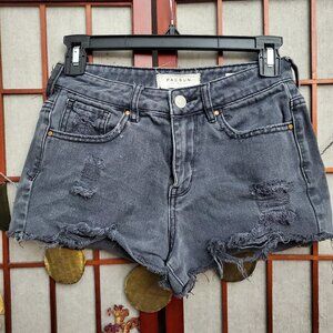 PacSun High Rise Festival denim ripped dark gray shorts (Size 24)